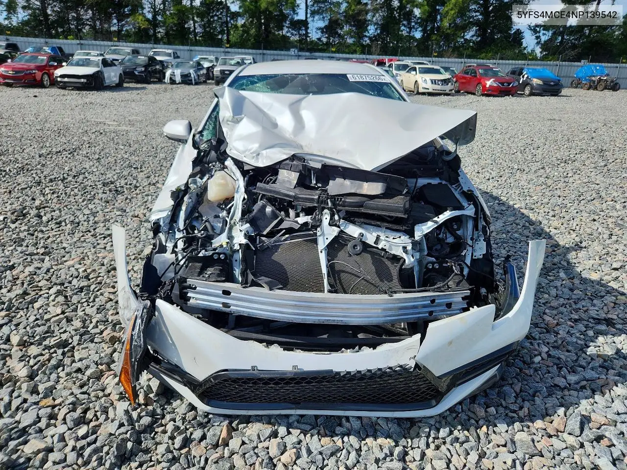 2022 Toyota Corolla Se VIN: 5YFS4MCE4NP139542 Lot: 61875266