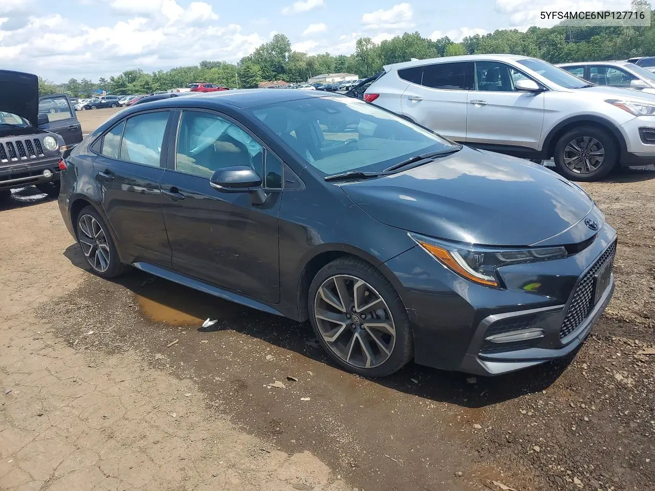 2022 Toyota Corolla VIN: 5YFS4MCE6NP127716 Lot: 62132336