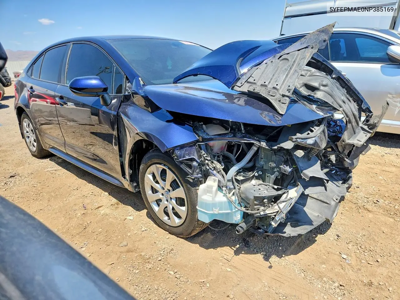 2022 Toyota Corolla Le VIN: 5YFEPMAE0NP385169 Lot: 62470716