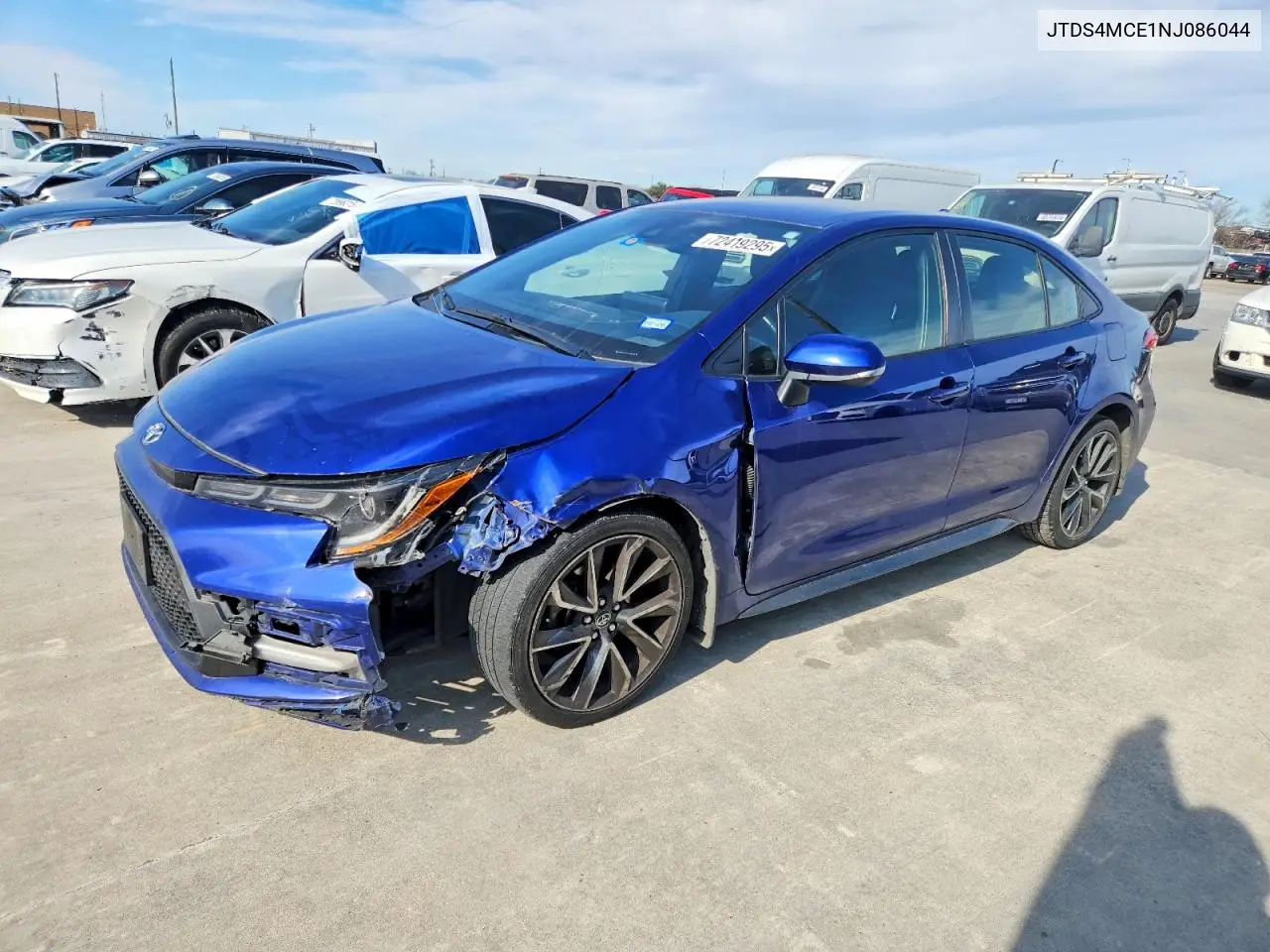 2022 Toyota Corolla Se VIN: JTDS4MCE1NJ086044 Lot: 72419295
