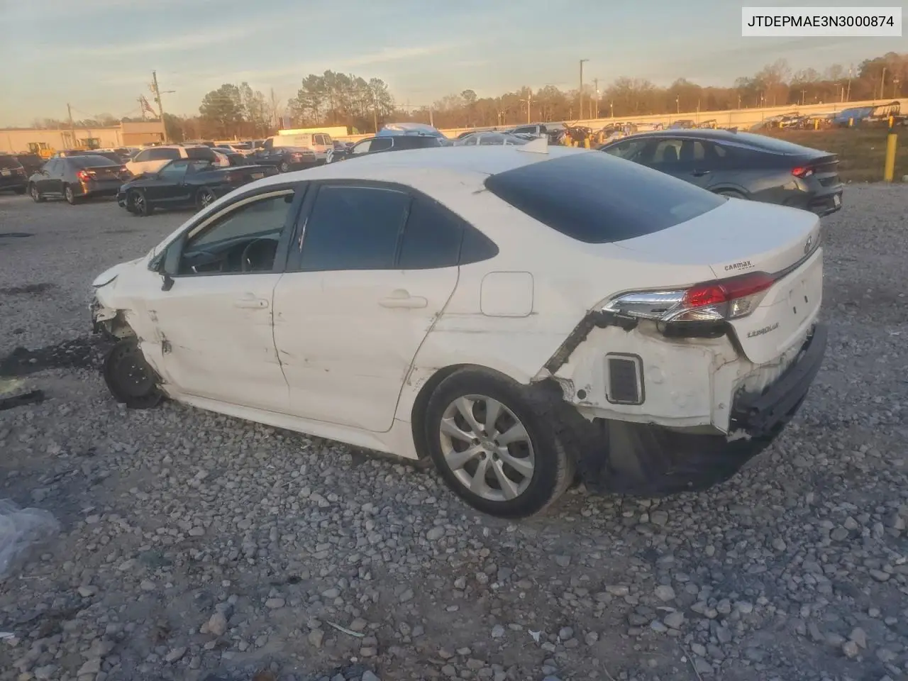 JTDEPMAE3N3000874 2022 Toyota Corolla Le