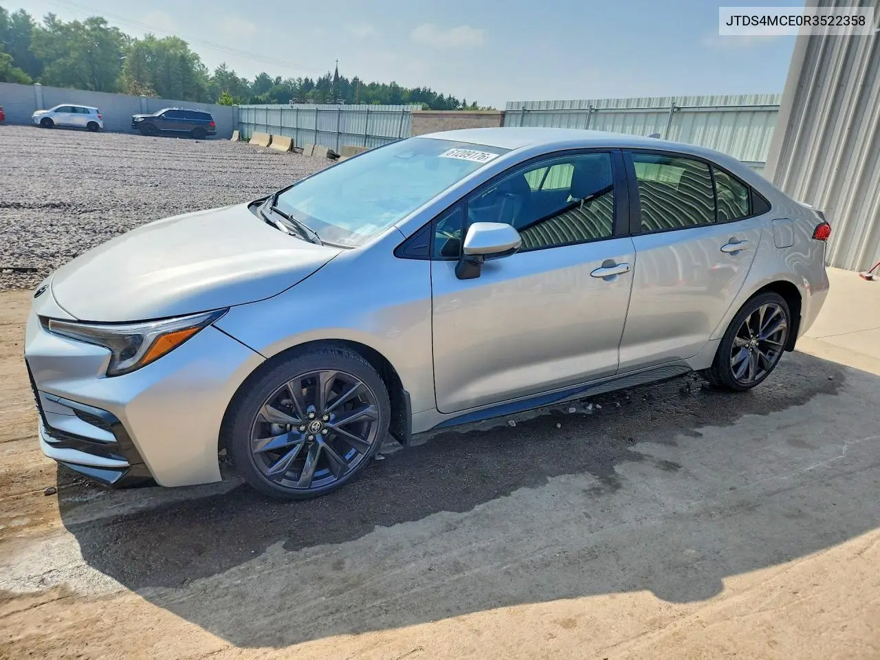 2024 Toyota Corolla Se VIN: JTDS4MCE0R3522358 Lot: 61209176