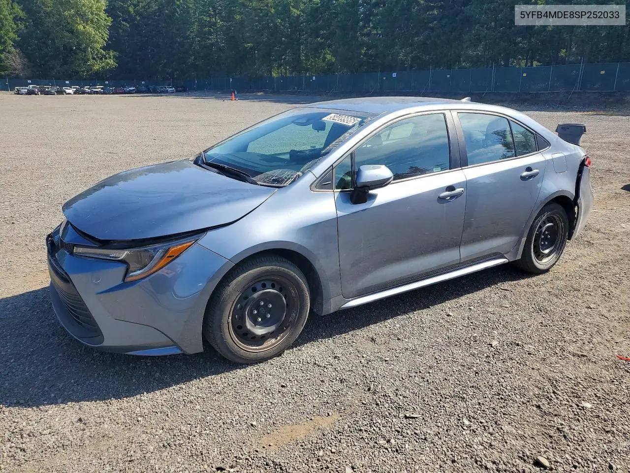 2025 Toyota Corolla Le VIN: 5YFB4MDE8SP252033 Lot: 58489986