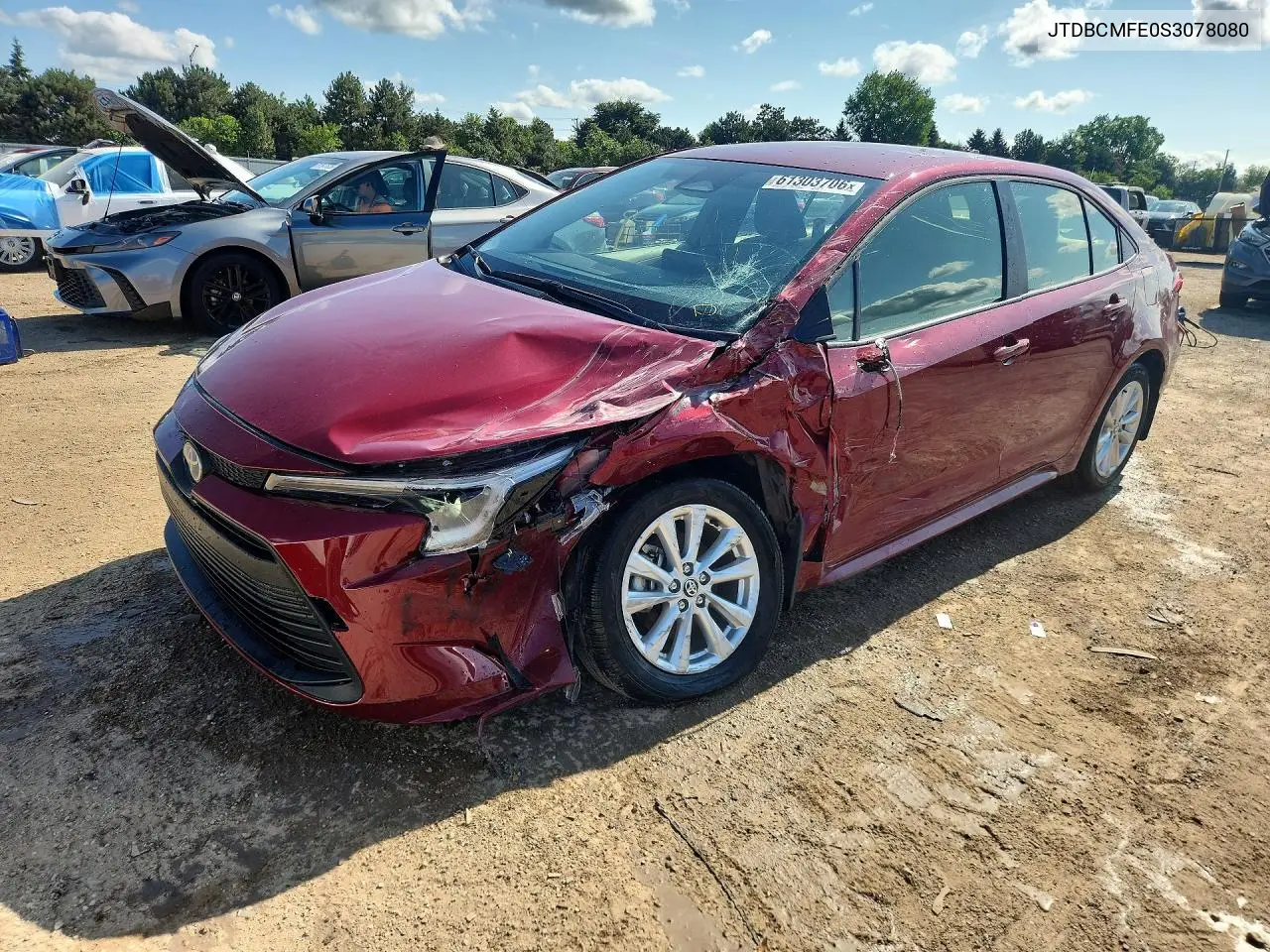 2025 Toyota Corolla Hybrid Le VIN: JTDBCMFE0S3078080 Lot: 61303706