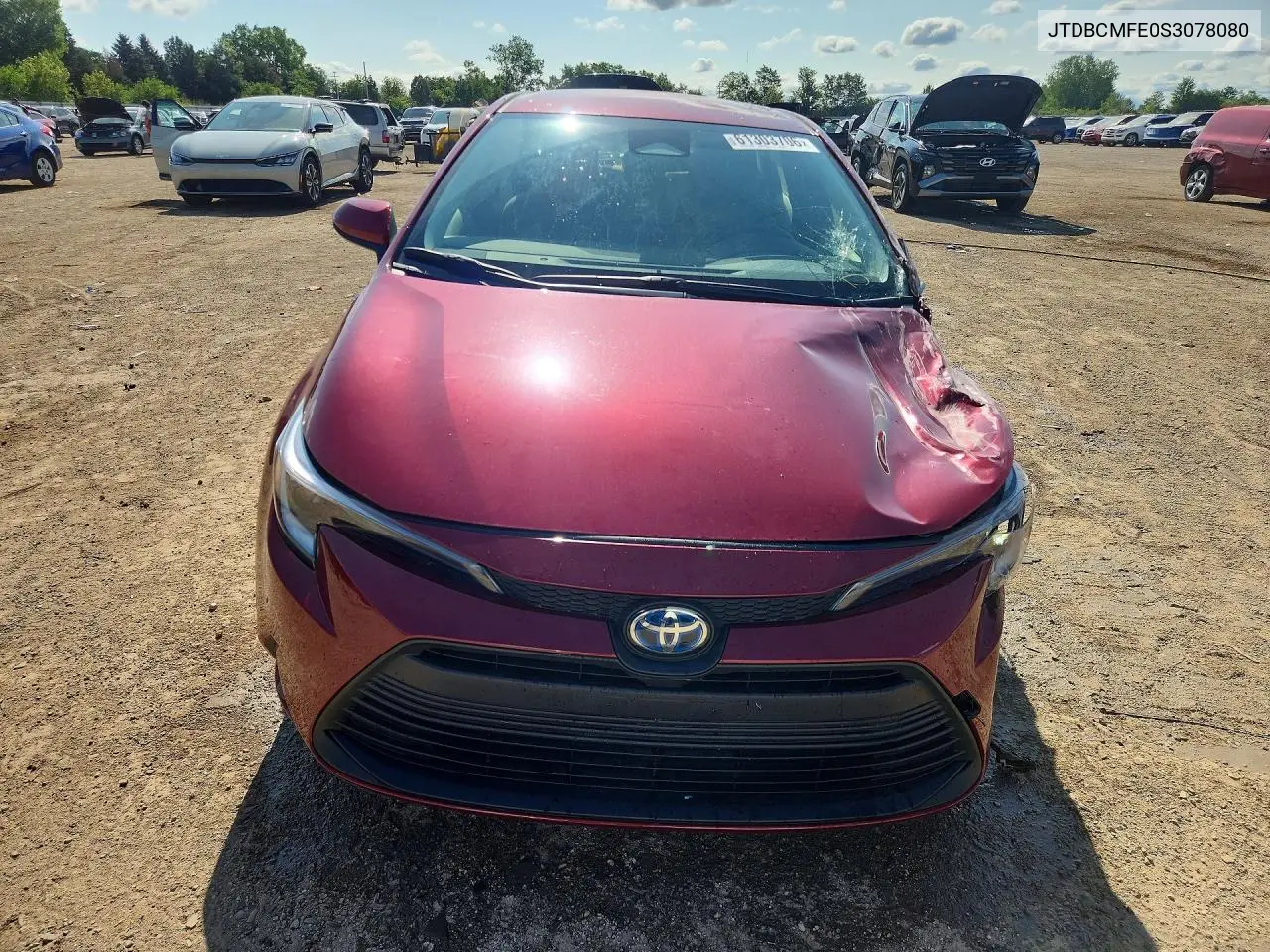 2025 Toyota Corolla Hybrid Le VIN: JTDBCMFE0S3078080 Lot: 61303706
