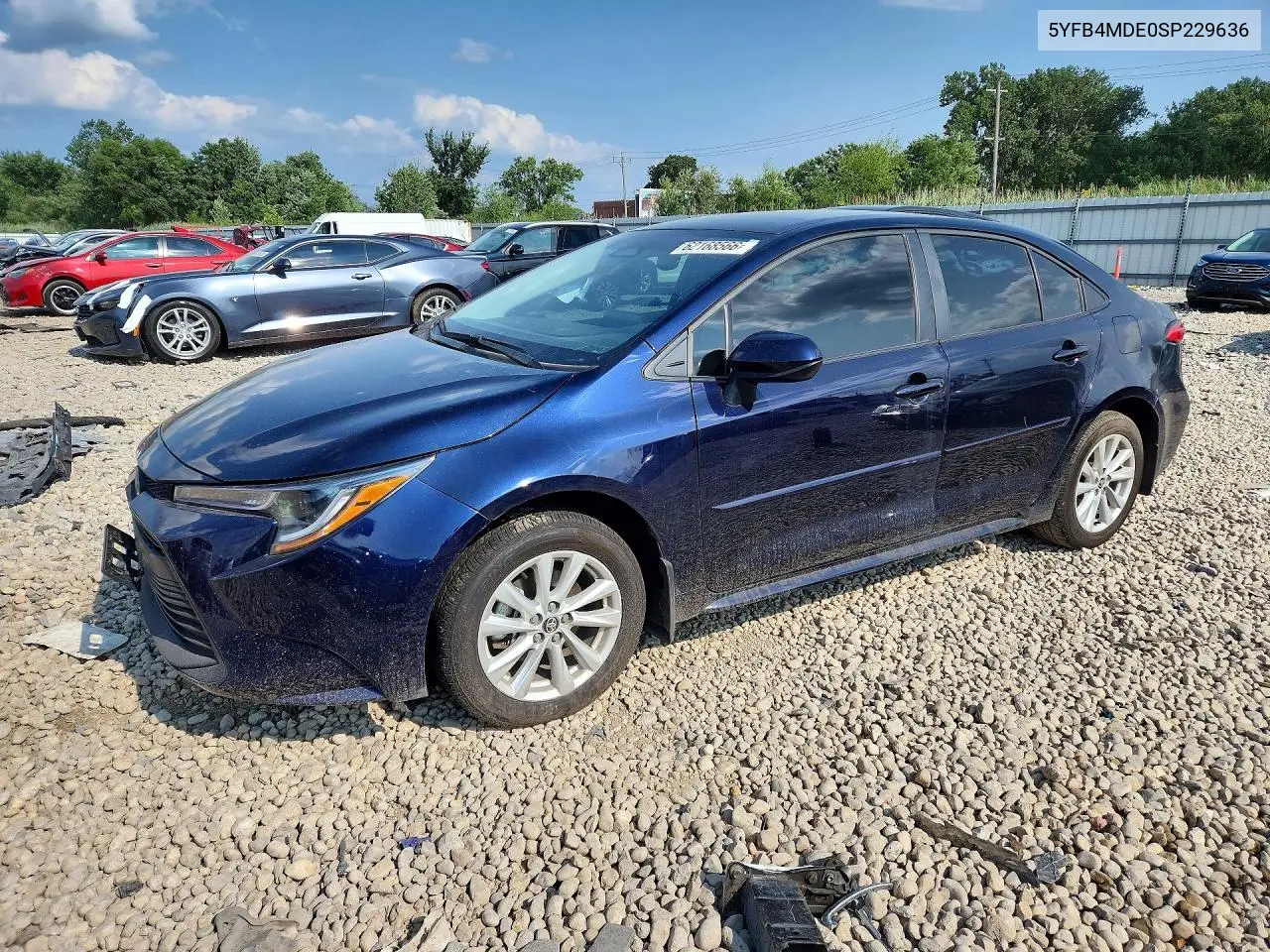 2025 Toyota Corolla Le VIN: 5YFB4MDE0SP229636 Lot: 62168566