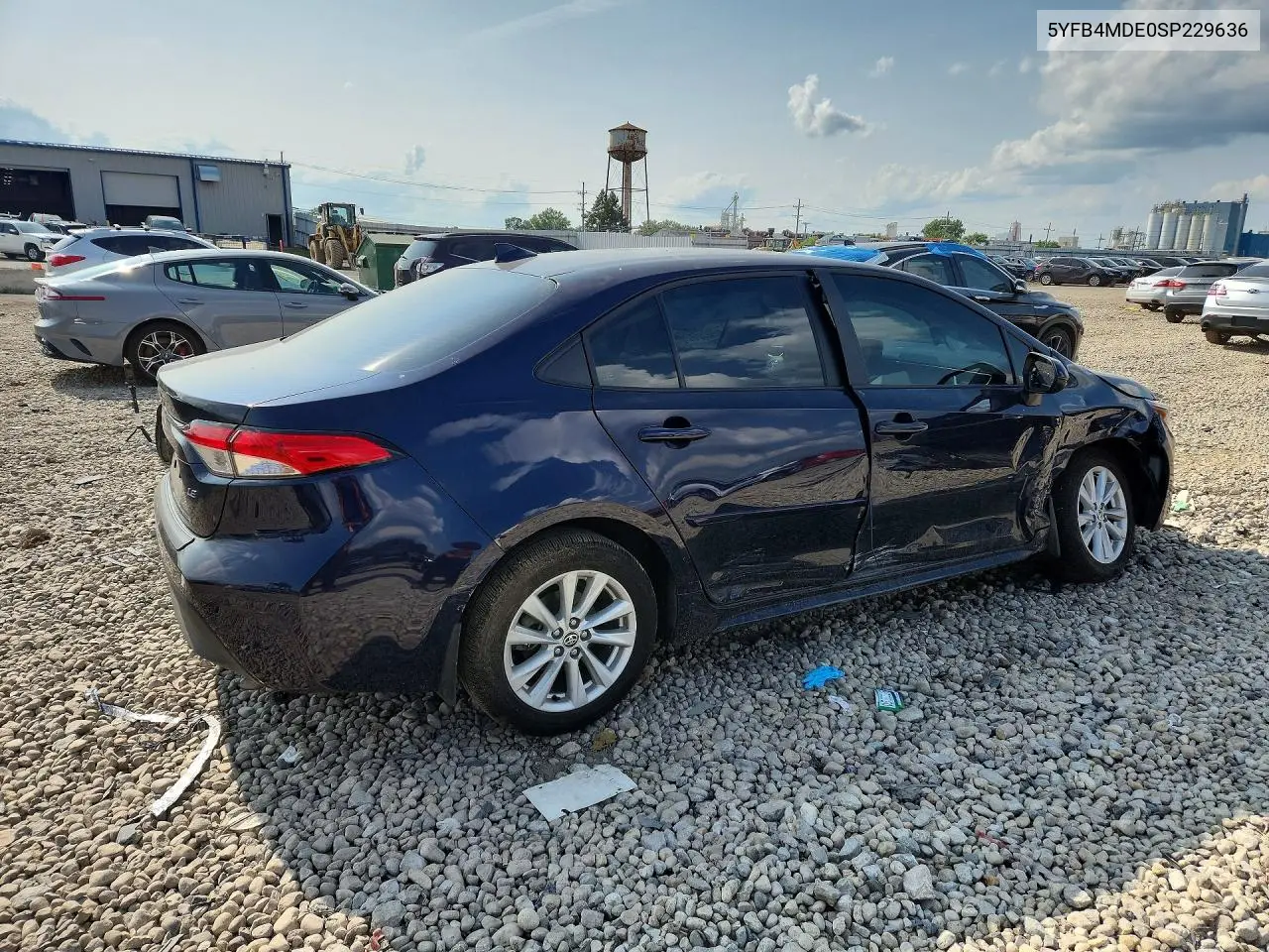 2025 Toyota Corolla Le VIN: 5YFB4MDE0SP229636 Lot: 62168566
