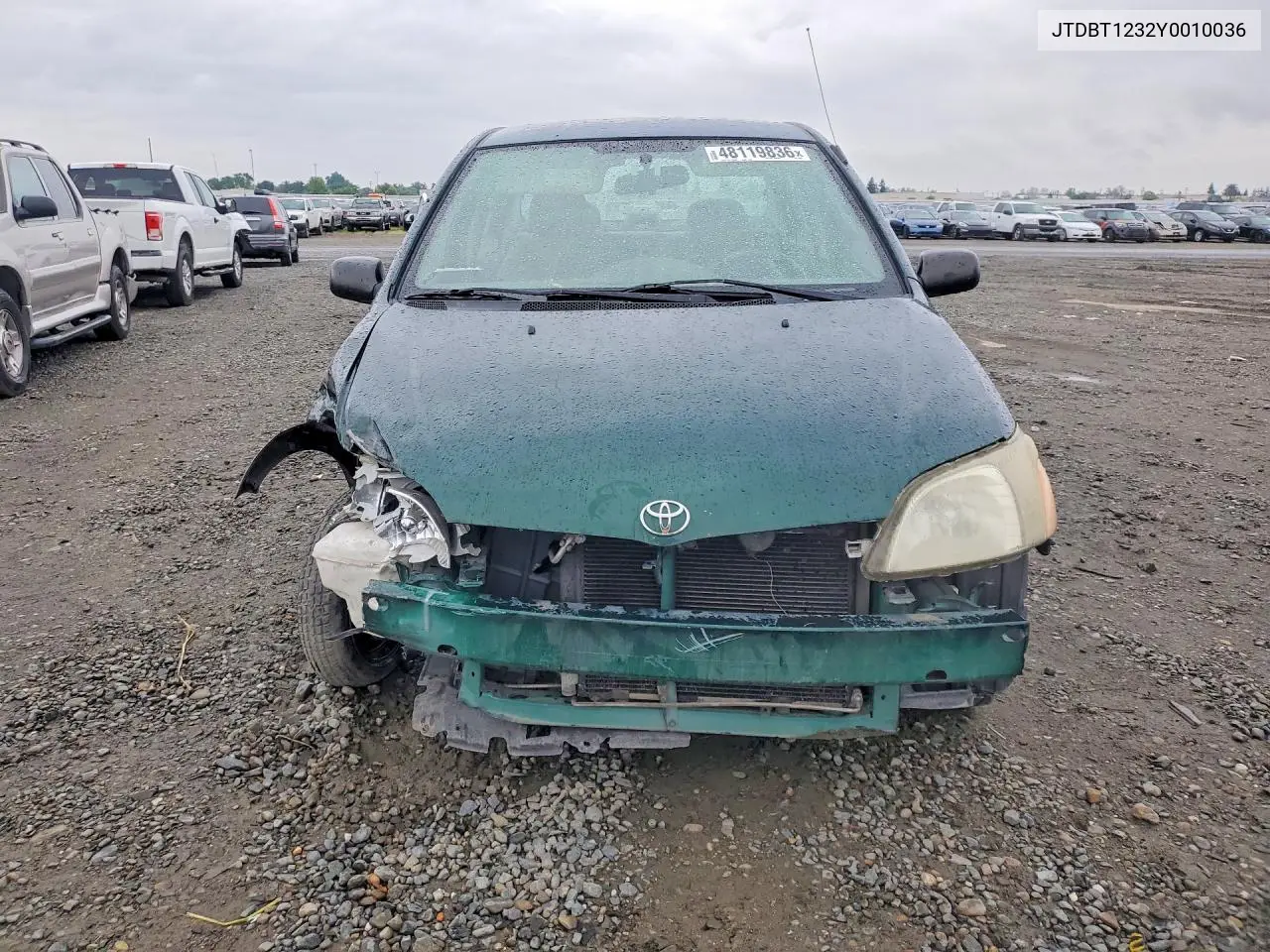 2000 Toyota Echo Base VIN: JTDBT1232Y0010036 Lot: 48119836