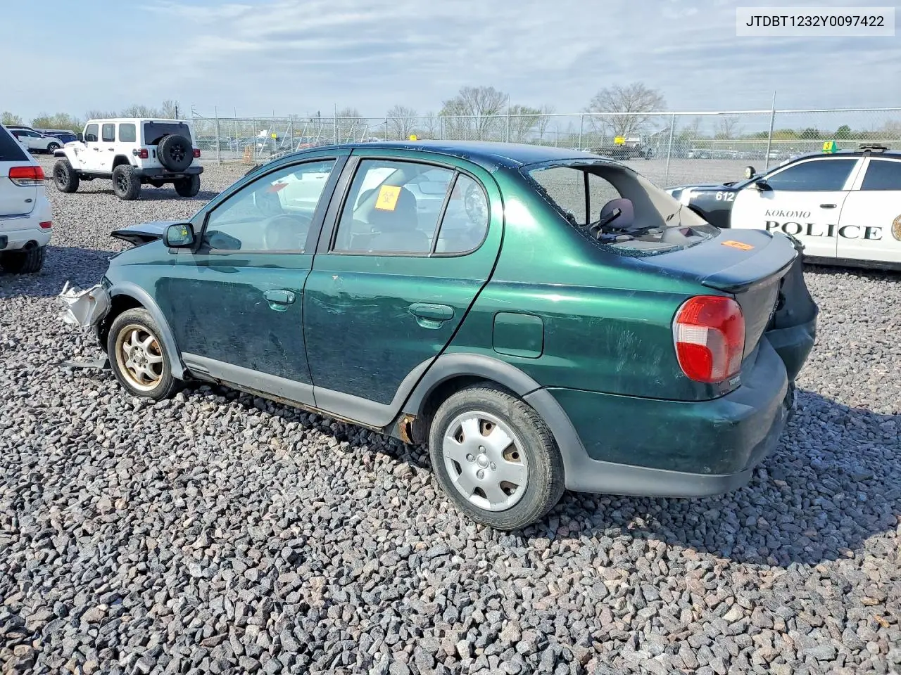 2000 Toyota Echo Base VIN: JTDBT1232Y0097422 Lot: 49828636