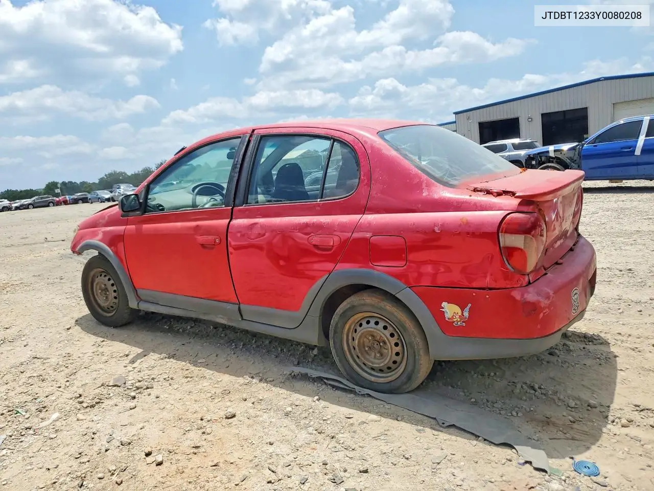 2000 Toyota Echo Base VIN: JTDBT1233Y0080208 Lot: 59001666