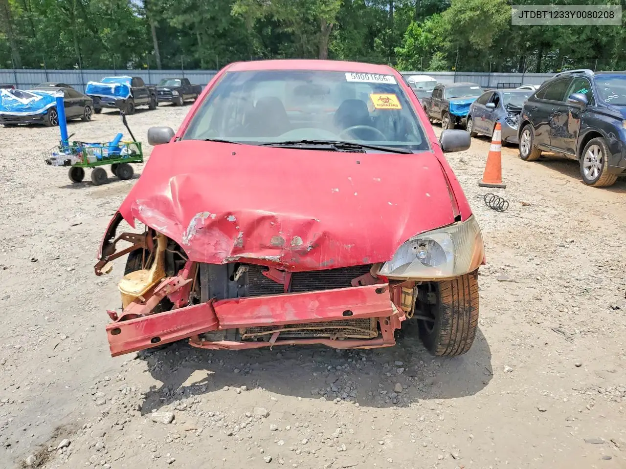 2000 Toyota Echo Base VIN: JTDBT1233Y0080208 Lot: 59001666