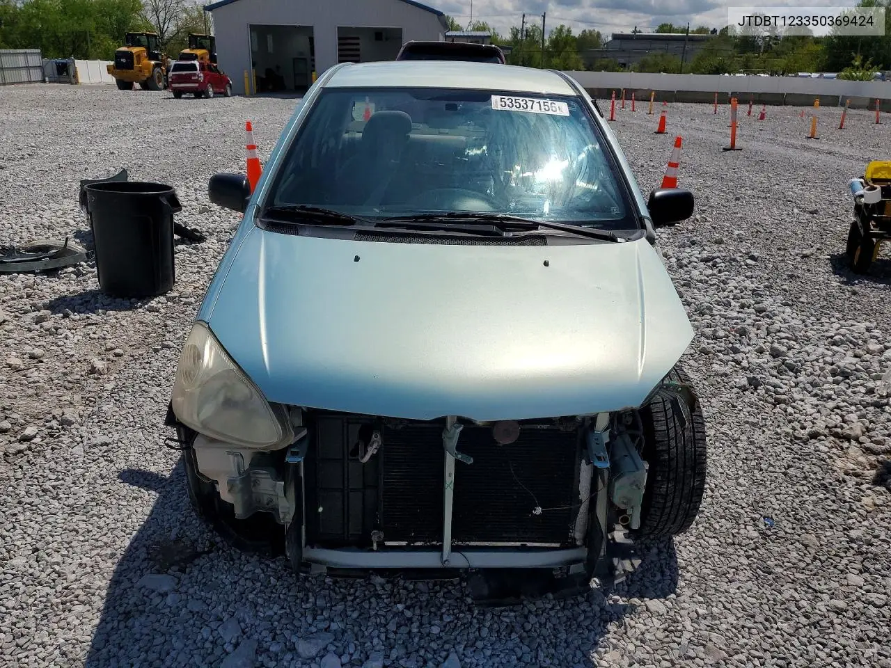 2005 Toyota Echo Base VIN: JTDBT123350369424 Lot: 53537156