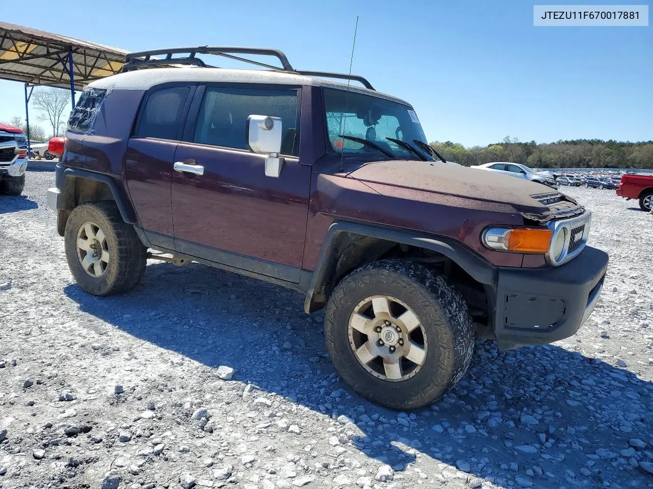 2007 Toyota Fj Cruiser Base VIN: JTEZU11F670017881 Lot: 46377116