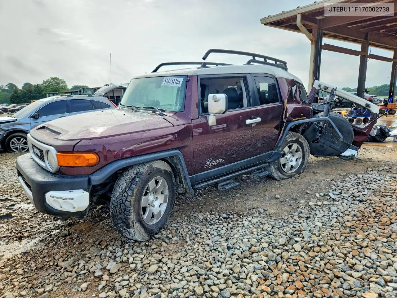 2007 Toyota Fj Cruiser Base VIN: JTEBU11F170002738 Lot: 51473416