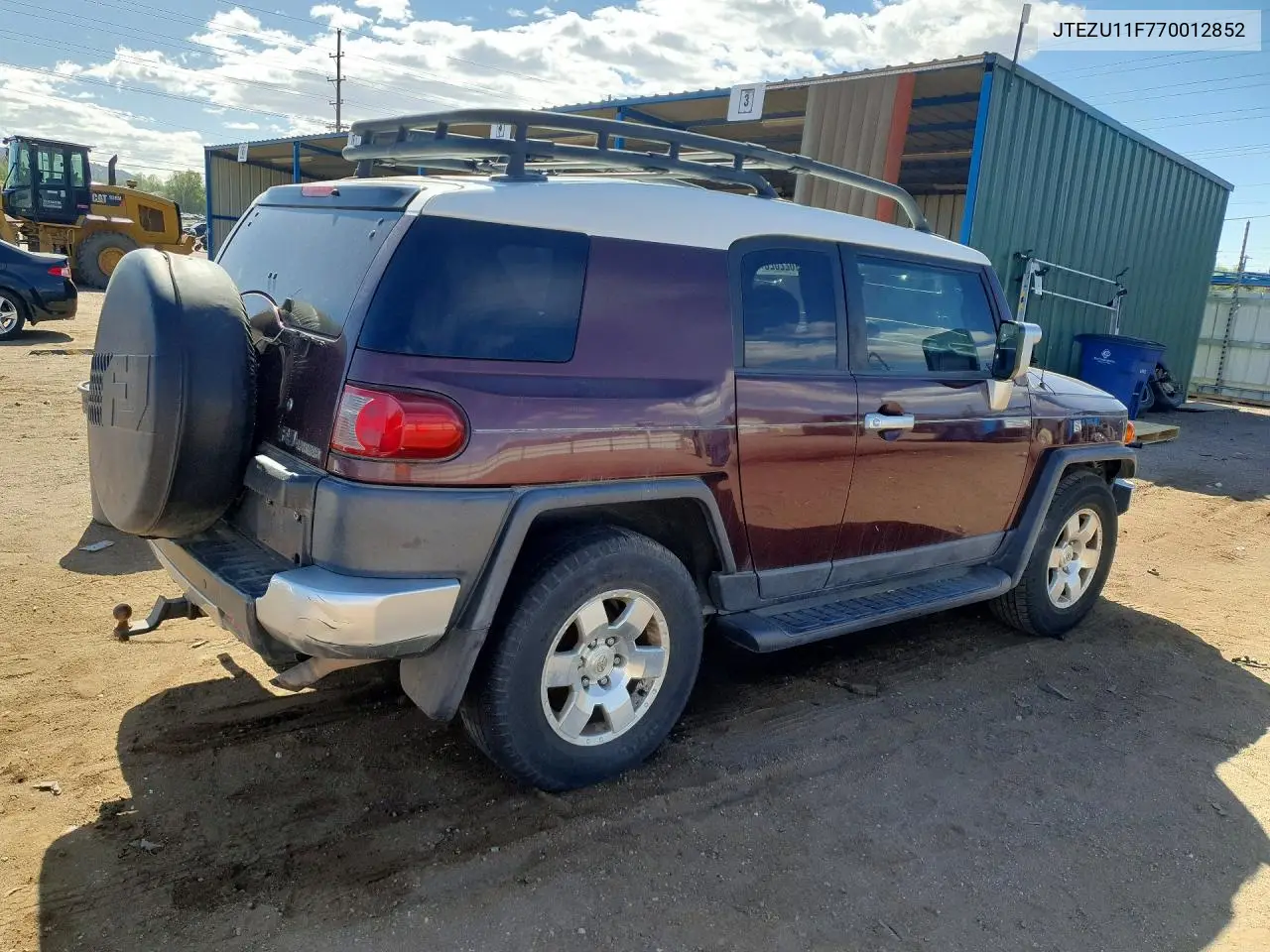 2007 Toyota Fj Cruiser Base VIN: JTEZU11F770012852 Lot: 51622026