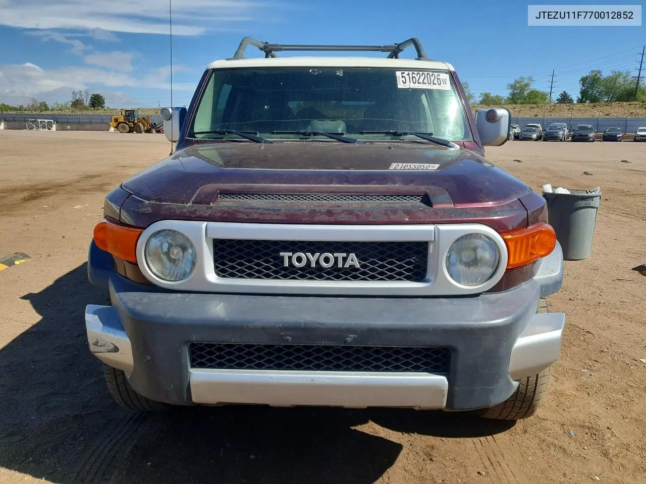 2007 Toyota Fj Cruiser Base VIN: JTEZU11F770012852 Lot: 51622026