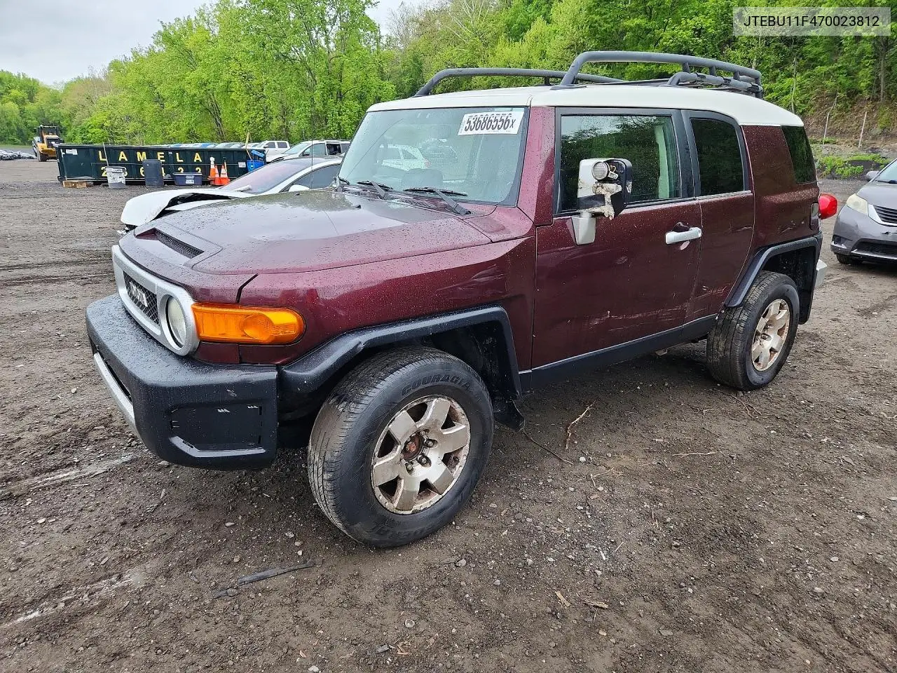 2007 Toyota Fj Cruiser Base VIN: JTEBU11F470023812 Lot: 53686556