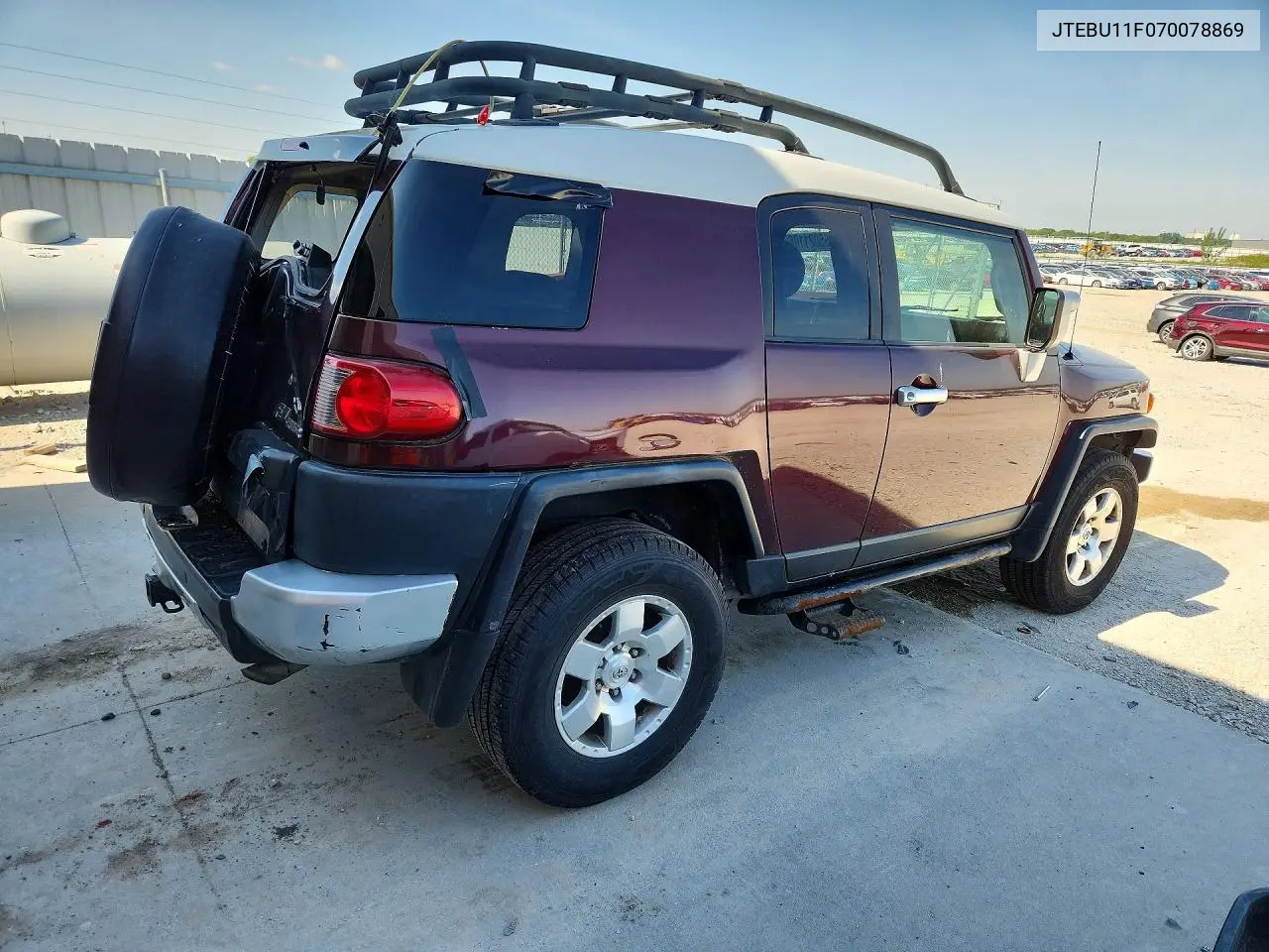 2007 Toyota Fj Cruiser Base VIN: JTEBU11F070078869 Lot: 55021106
