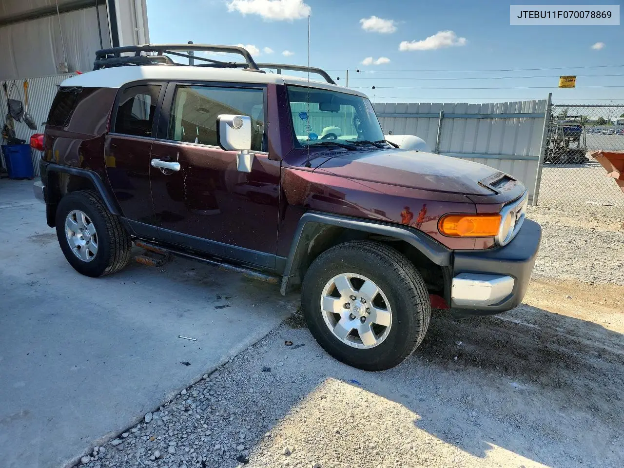 2007 Toyota Fj Cruiser Base VIN: JTEBU11F070078869 Lot: 55021106
