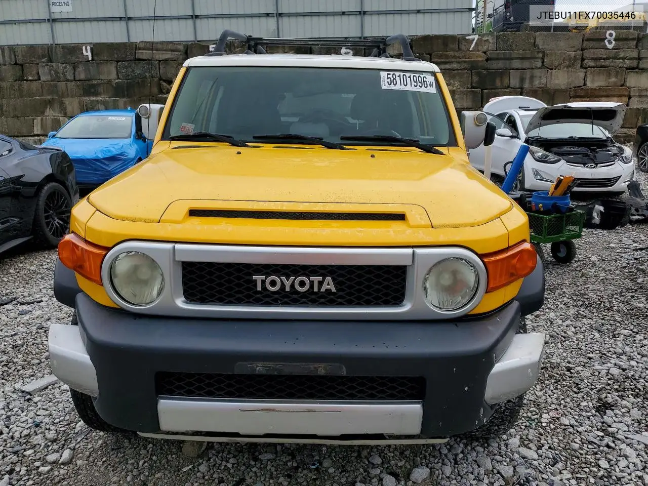 2007 Toyota Fj Cruiser Base VIN: JTEBU11FX70035446 Lot: 58101996