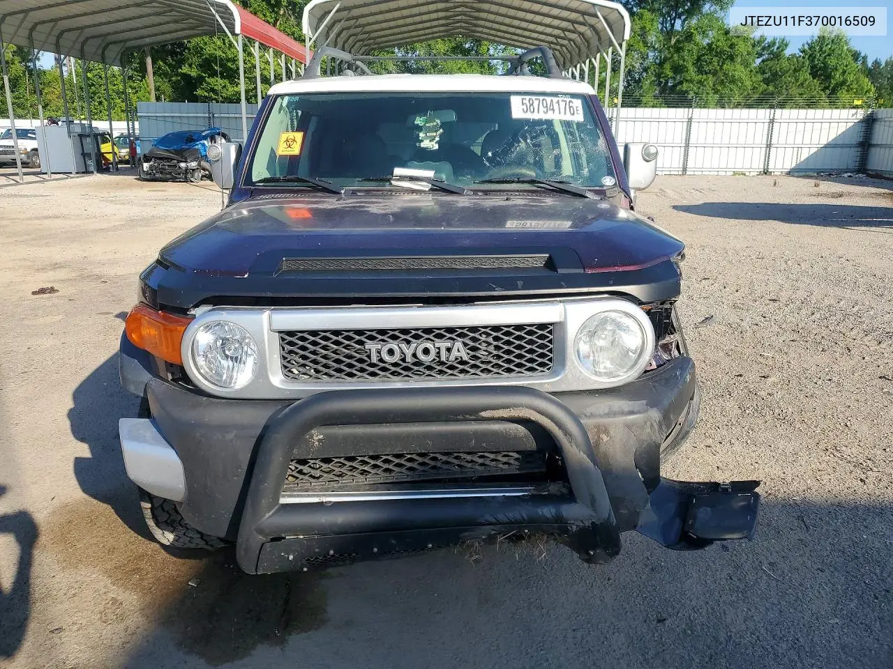2007 Toyota Fj Cruiser Base VIN: JTEZU11F370016509 Lot: 58794176
