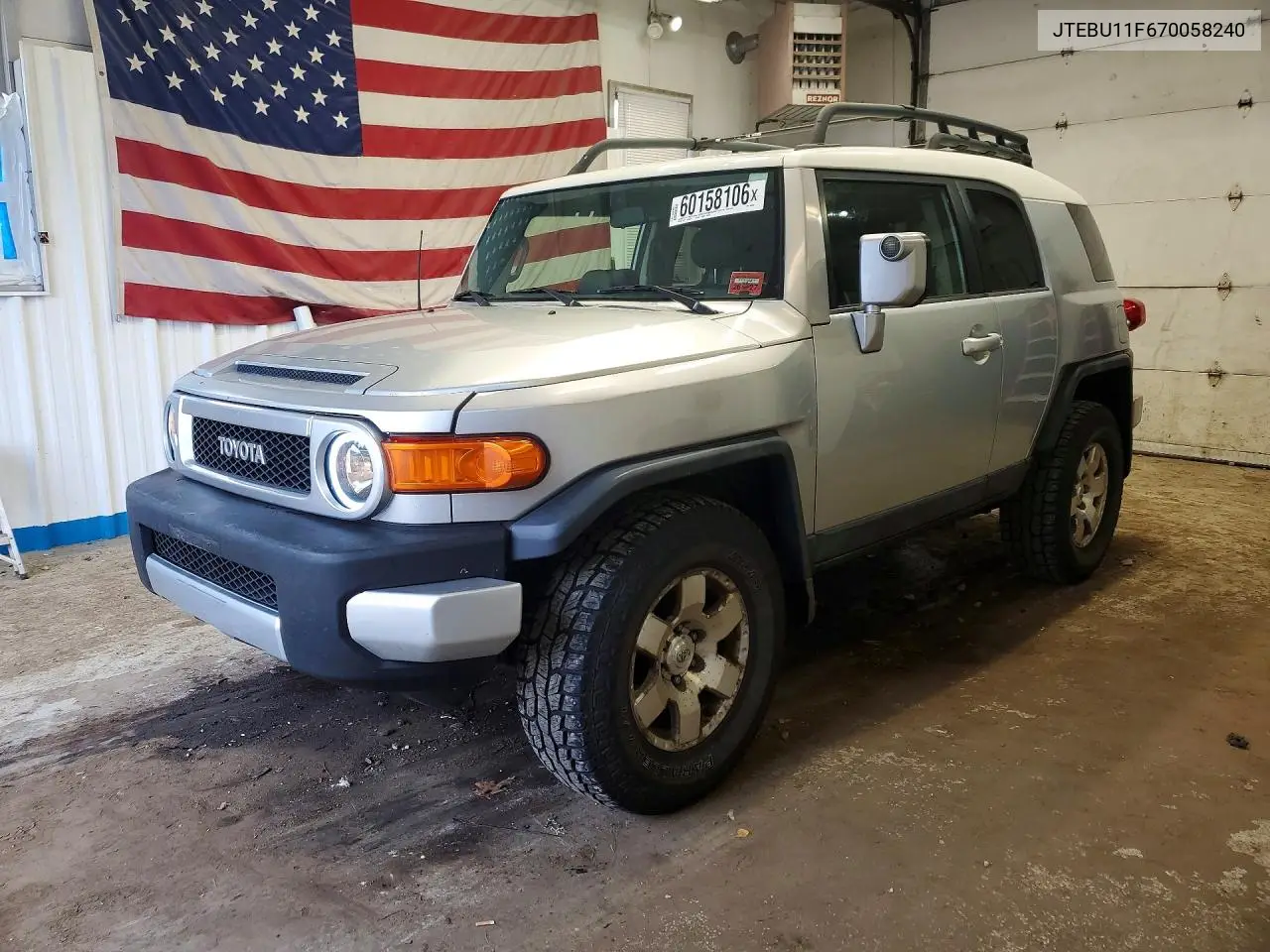 2007 Toyota Fj Cruiser Base VIN: JTEBU11F670058240 Lot: 60158106