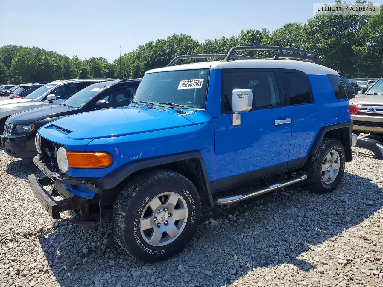2007 Toyota Fj Cruiser Base VIN: JTEBU11F470008453 Lot: 60206756