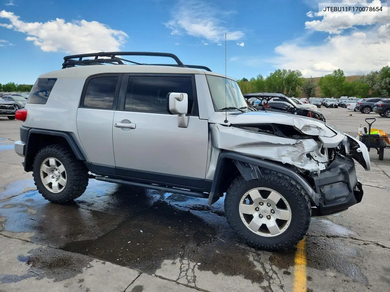 2007 Toyota Fj Cruiser Base VIN: JTEBU11F170078654 Lot: 60676206