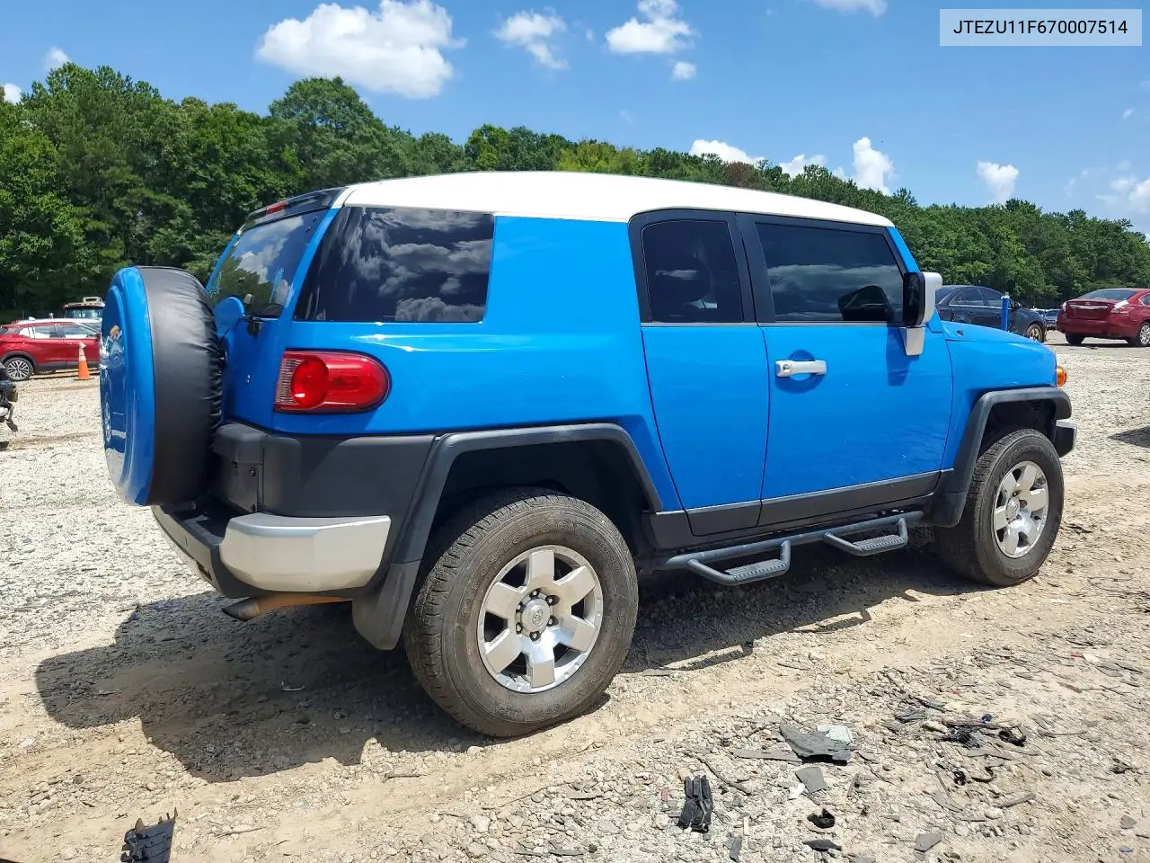 2007 Toyota Fj Cruiser Base VIN: JTEZU11F670007514 Lot: 61586186