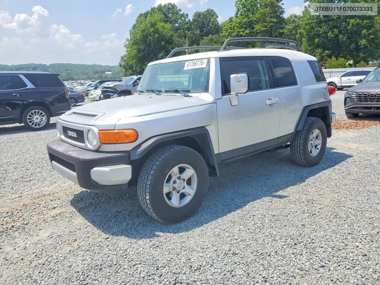 2007 Toyota Fj Cruiser Base VIN: JTEBU11F070073333 Lot: 61769776