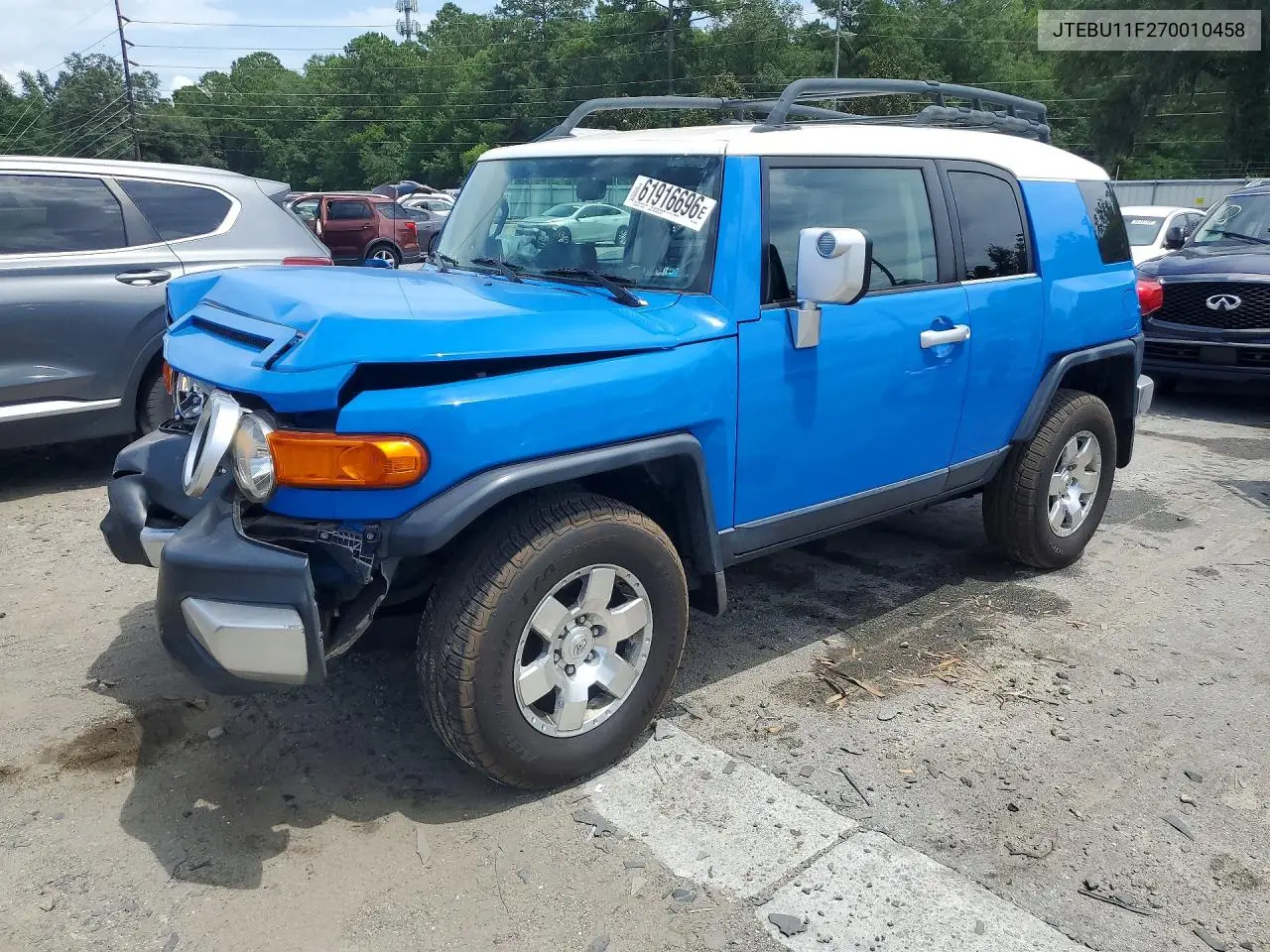 2007 Toyota Fj Cruiser Base VIN: JTEBU11F270010458 Lot: 61916696