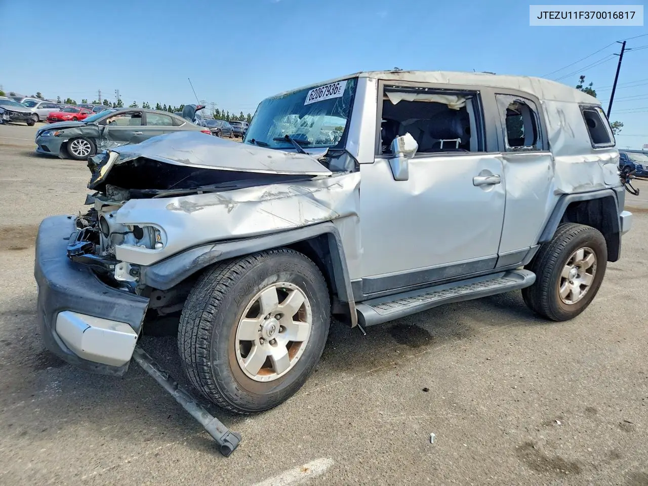2007 Toyota Fj Cruiser Base VIN: JTEZU11F370016817 Lot: 62067936