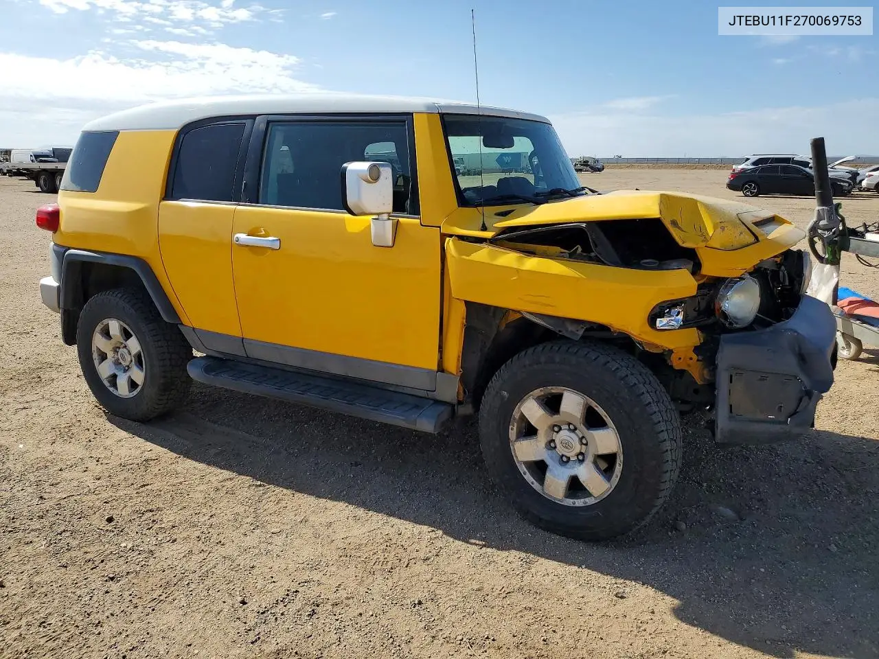 2007 Toyota Fj Cruiser VIN: JTEBU11F270069753 Lot: 62130516