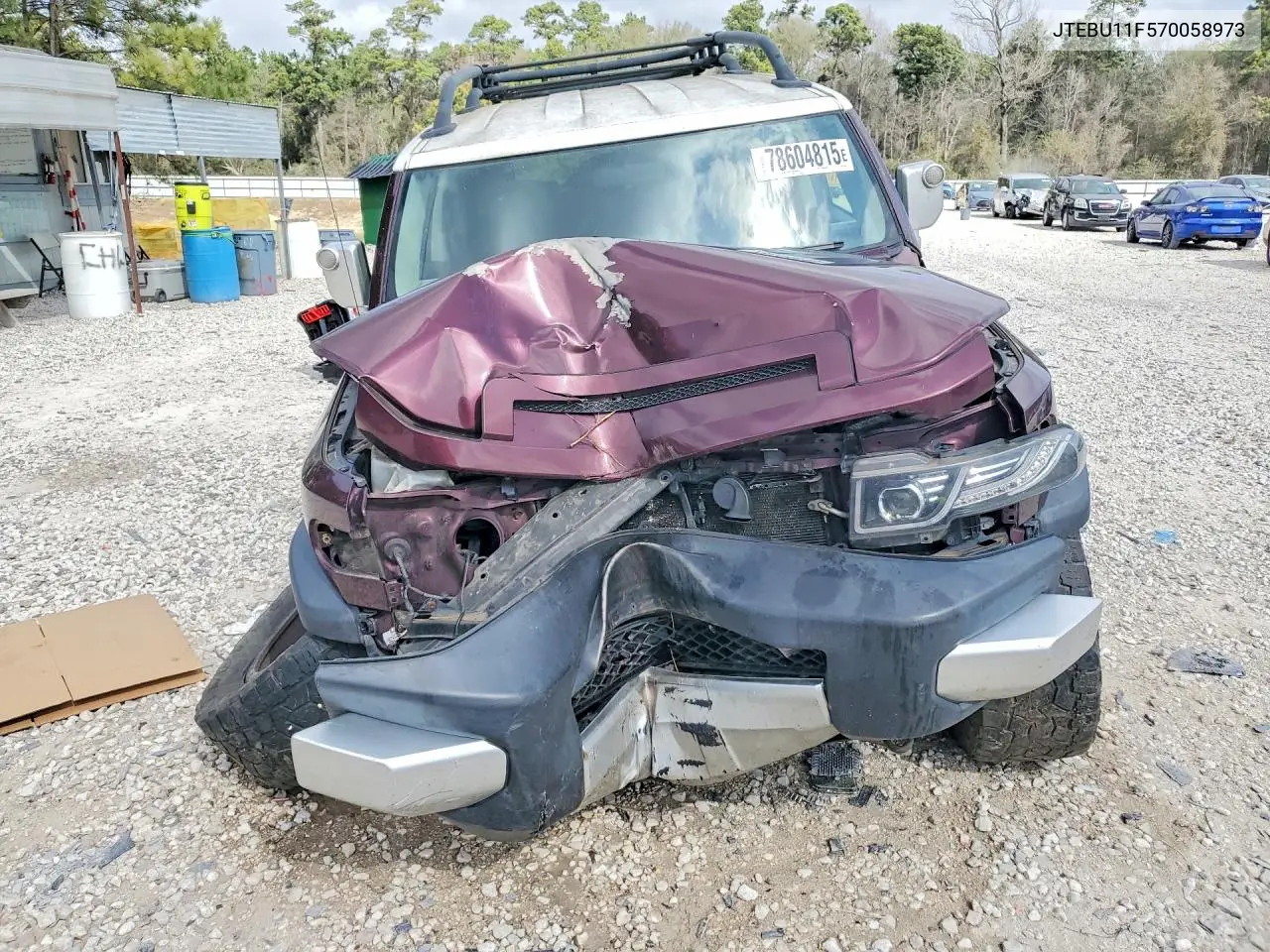 2007 Toyota Fj Cruiser Base VIN: JTEBU11F570058973 Lot: 78604815