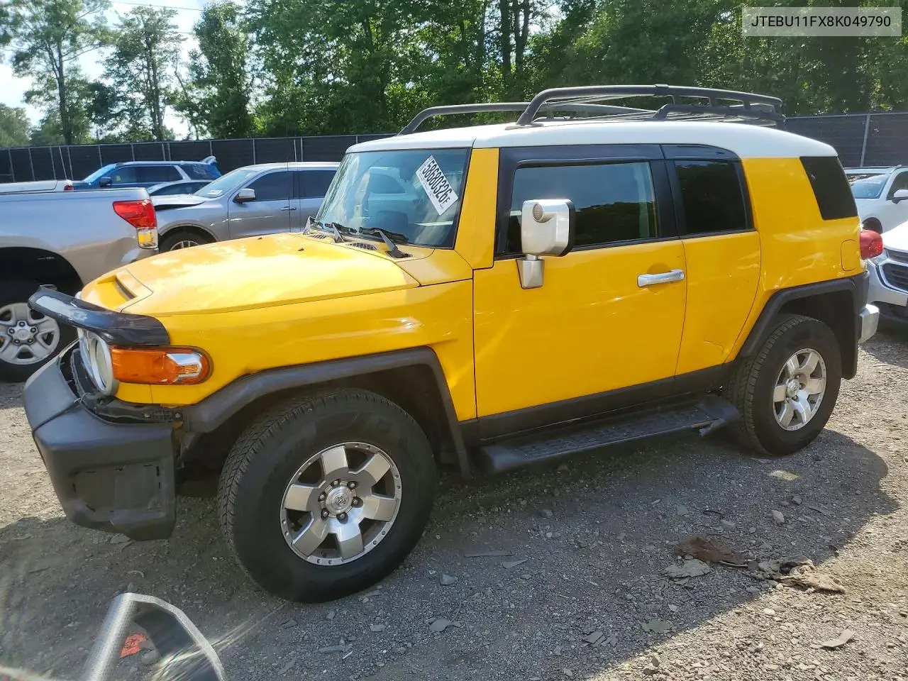 2008 Toyota Fj Cruiser Base VIN: JTEBU11FX8K049790 Lot: 58680326