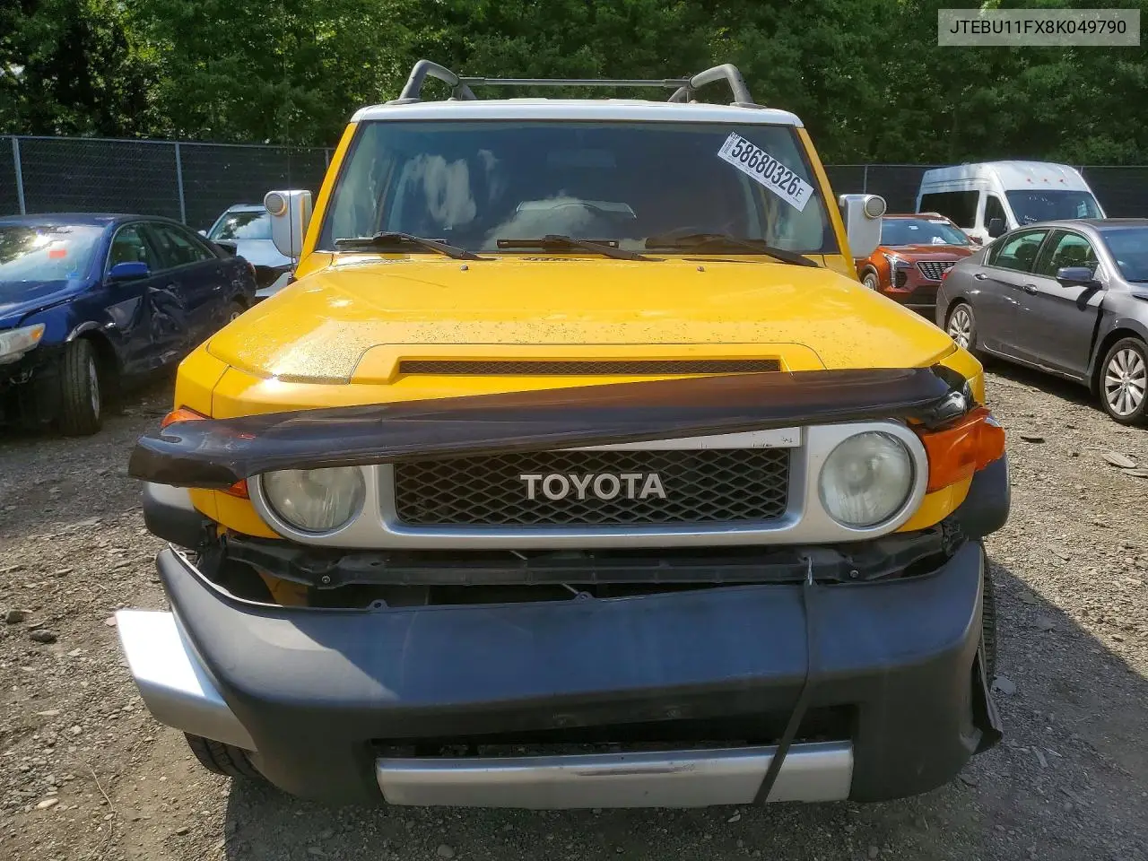 2008 Toyota Fj Cruiser Base VIN: JTEBU11FX8K049790 Lot: 58680326