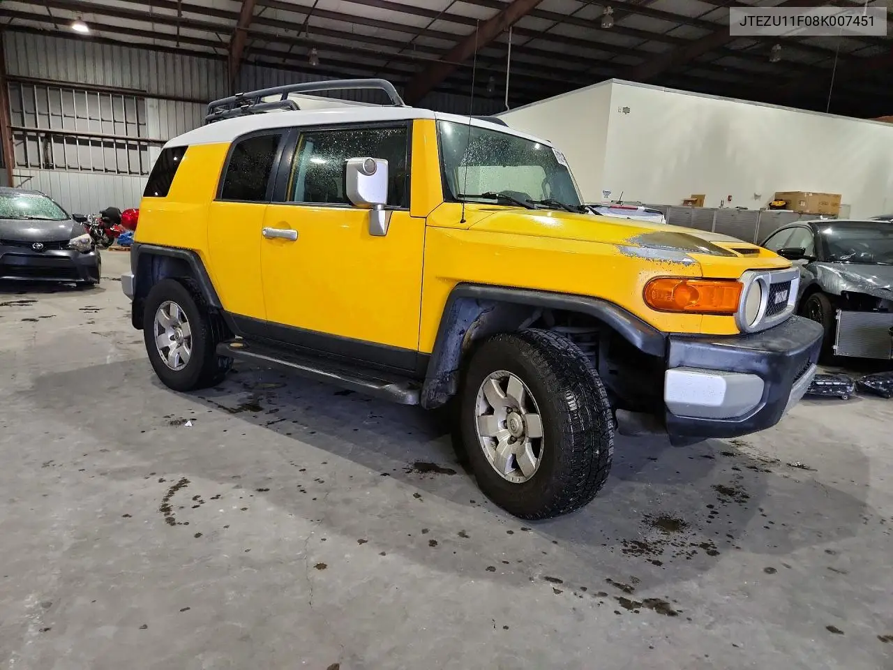 2008 Toyota Fj Cruiser Base VIN: JTEZU11F08K007451 Lot: 61021966