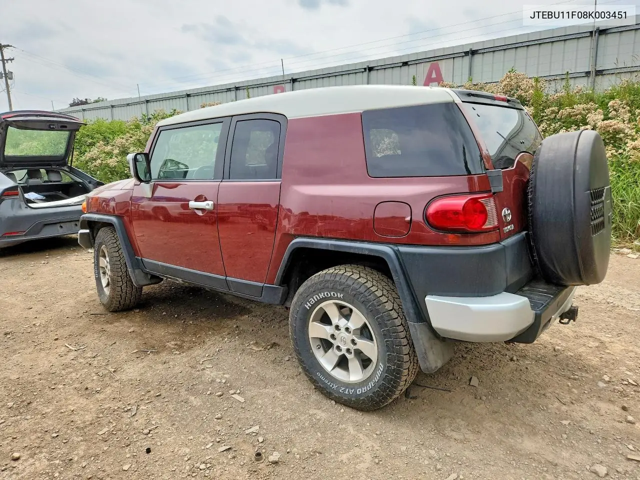 2008 Toyota Fj Cruiser Base VIN: JTEBU11F08K003451 Lot: 61171786