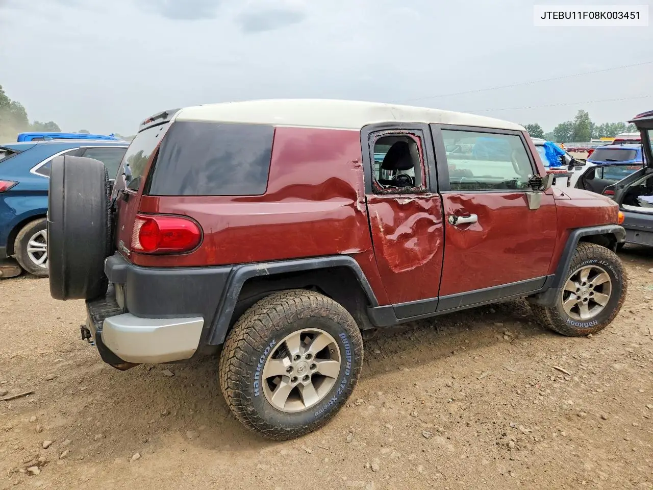 2008 Toyota Fj Cruiser Base VIN: JTEBU11F08K003451 Lot: 61171786