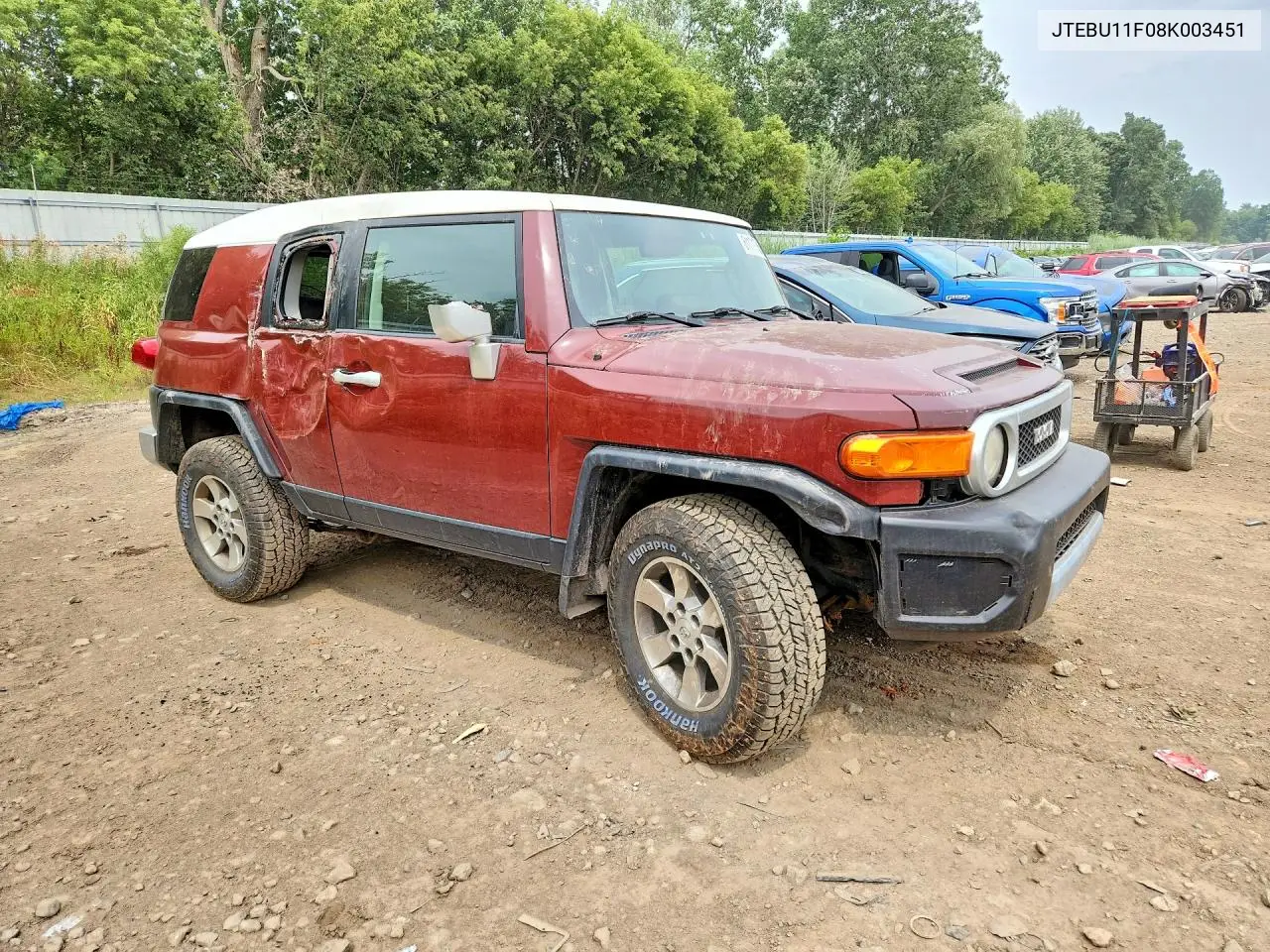 2008 Toyota Fj Cruiser Base VIN: JTEBU11F08K003451 Lot: 61171786