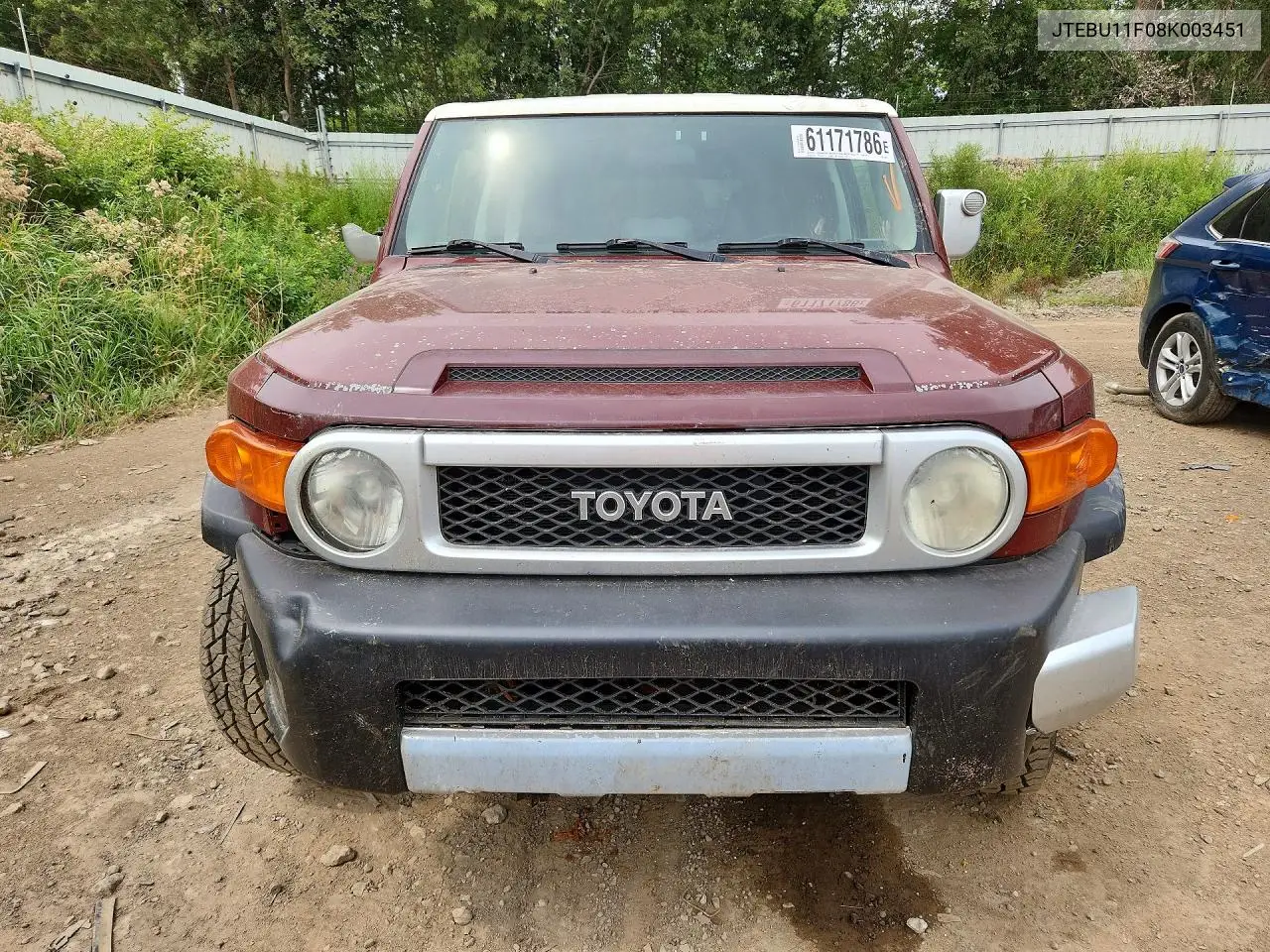 2008 Toyota Fj Cruiser Base VIN: JTEBU11F08K003451 Lot: 61171786