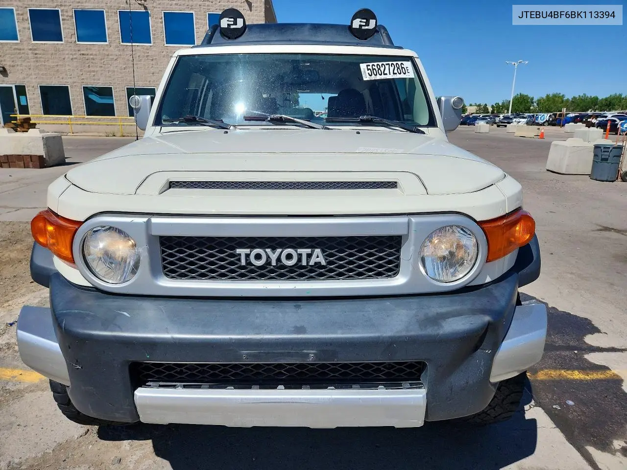 2011 Toyota Fj Cruiser Base VIN: JTEBU4BF6BK113394 Lot: 56827286