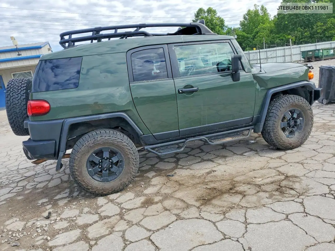 2011 Toyota Fj Cruiser Base VIN: JTEBU4BF0BK111981 Lot: 57866416