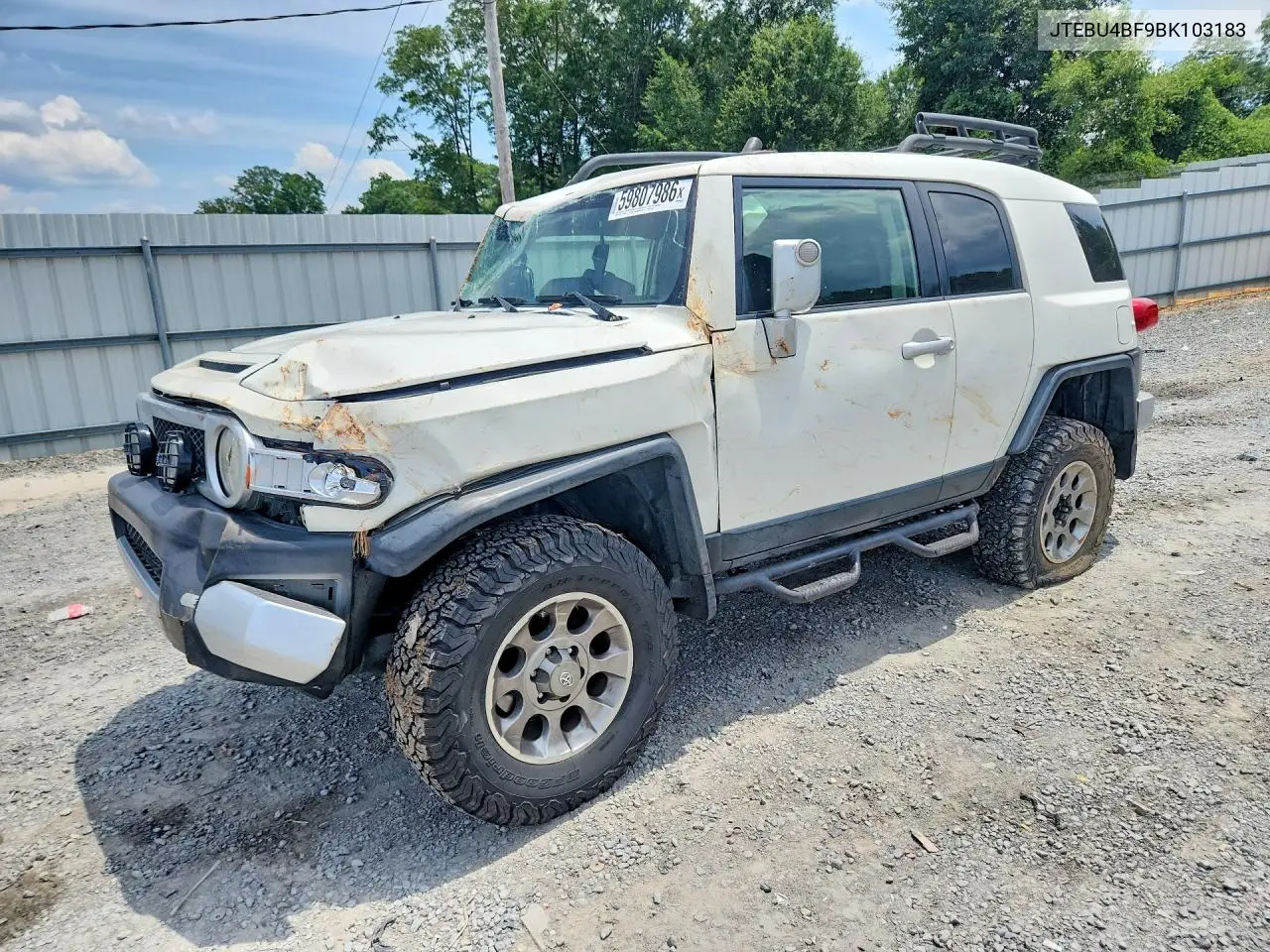 2011 Toyota Fj Cruiser Base VIN: JTEBU4BF9BK103183 Lot: 59807986