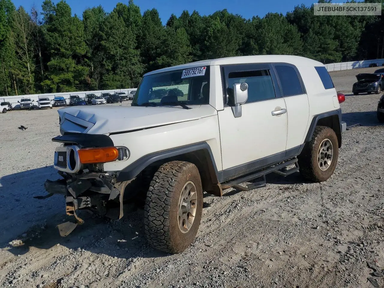 2012 Toyota Fj Cruiser Base VIN: JTEBU4BF5CK137591 Lot: 58879216