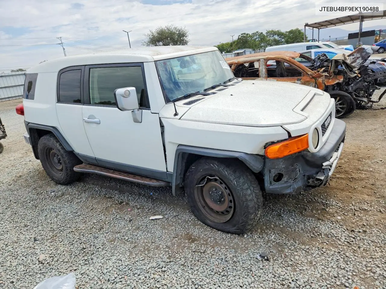 2014 Toyota Fj Cruiser Base VIN: JTEBU4BF9EK190488 Lot: 61762106