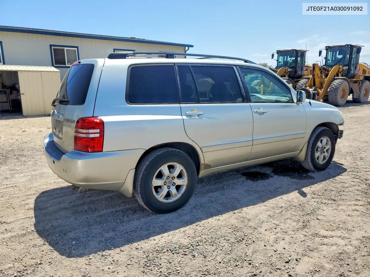 2003 Toyota Highlander Limited VIN: JTEGF21A030091092 Lot: 58335616