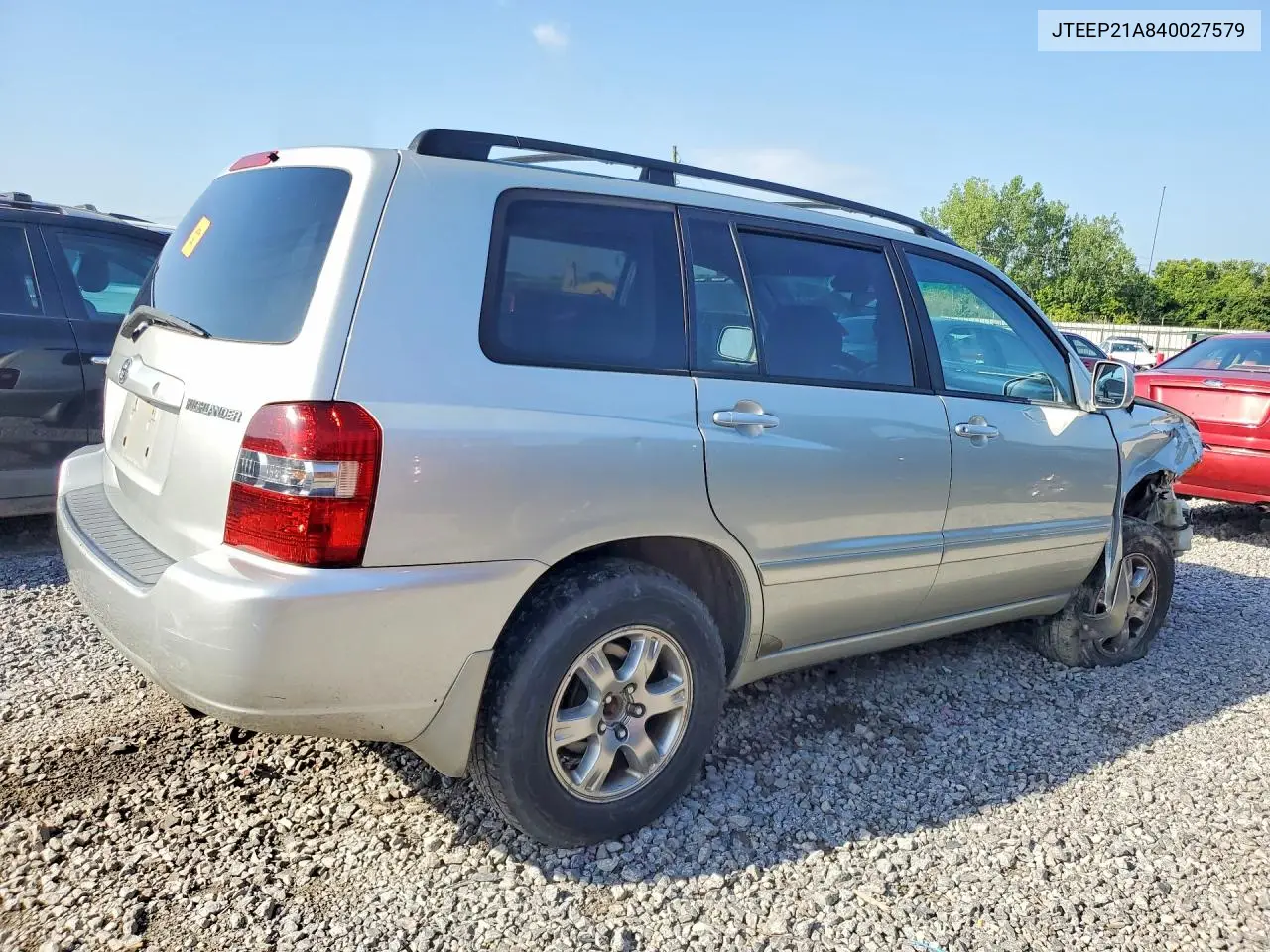 2004 Toyota Highlander Base VIN: JTEEP21A840027579 Lot: 60995276