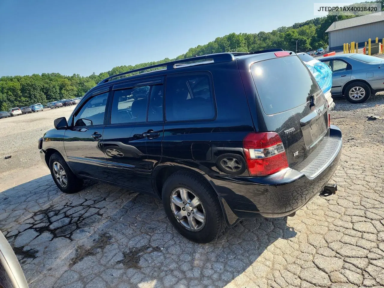 2004 Toyota Highlander Base VIN: JTEDP21AX40038420 Lot: 61665936