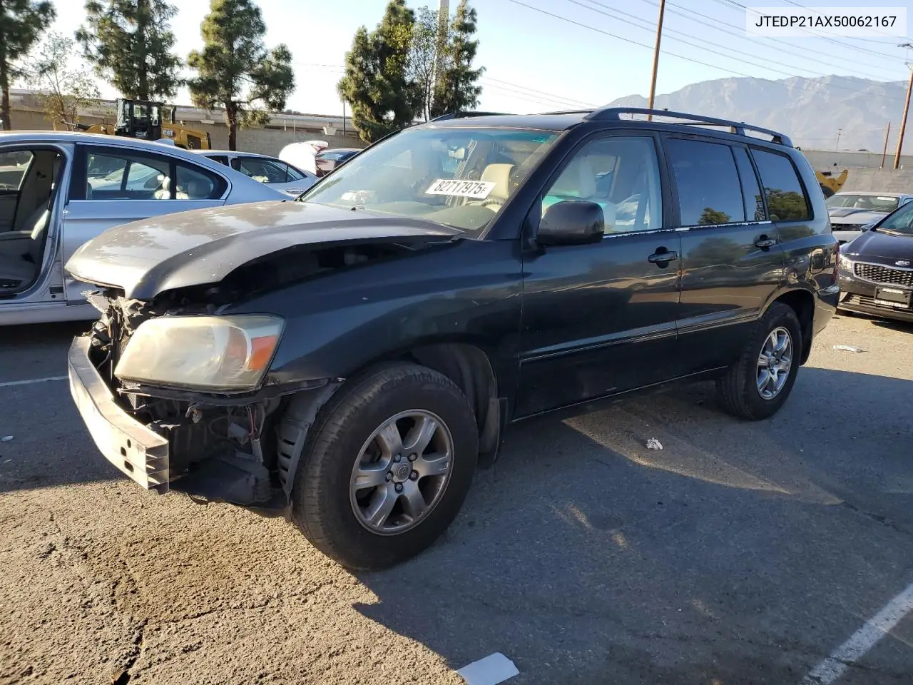 2005 Toyota Highlander Limited VIN: JTEDP21AX50062167 Lot: 82717975